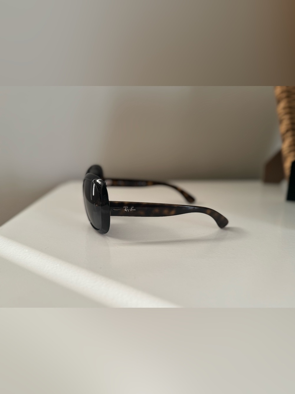 Ray-Ban Jackie Ohh II - Polished Light Havana Frame & Green Solid Classic Lens - Picture 8 of 13